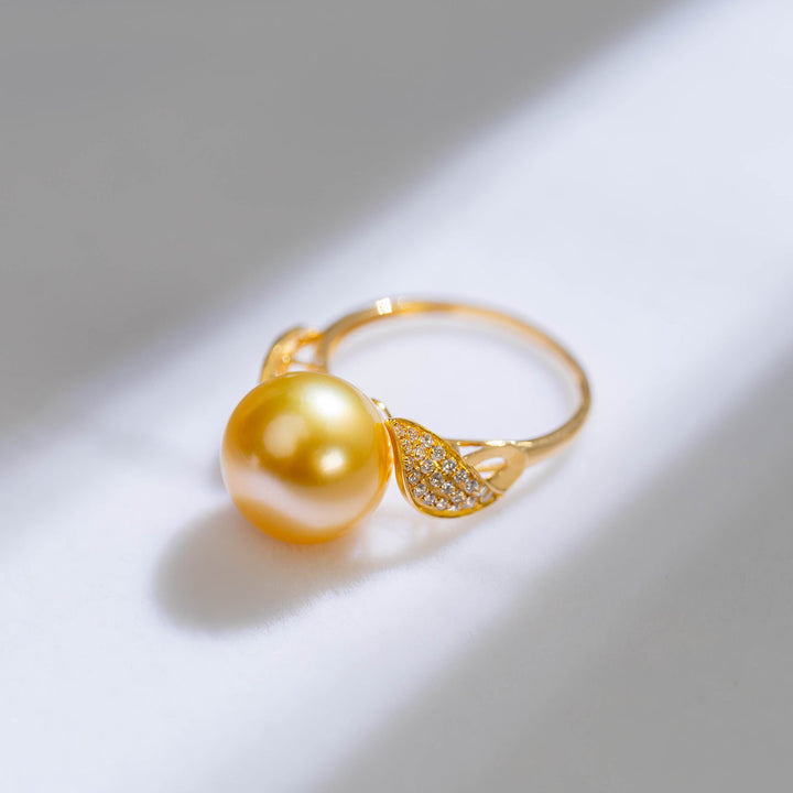 18K Gold South Sea Golden Pearl Ring KR00014 - PEARLY LUSTRE