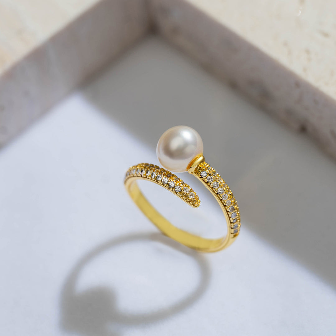 Elegant Freshwater Pearl Ring WR00157 - PEARLY LUSTRE