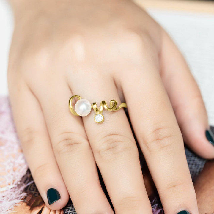 New Yorker Freshwater Pearl Ring WR00148 - PEARLY LUSTRE
