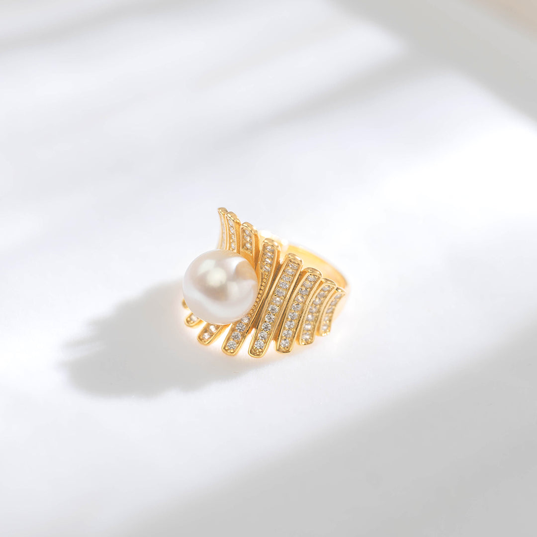 Elegant Freshwater Pearl Ring WR00192 - PEARLY LUSTRE