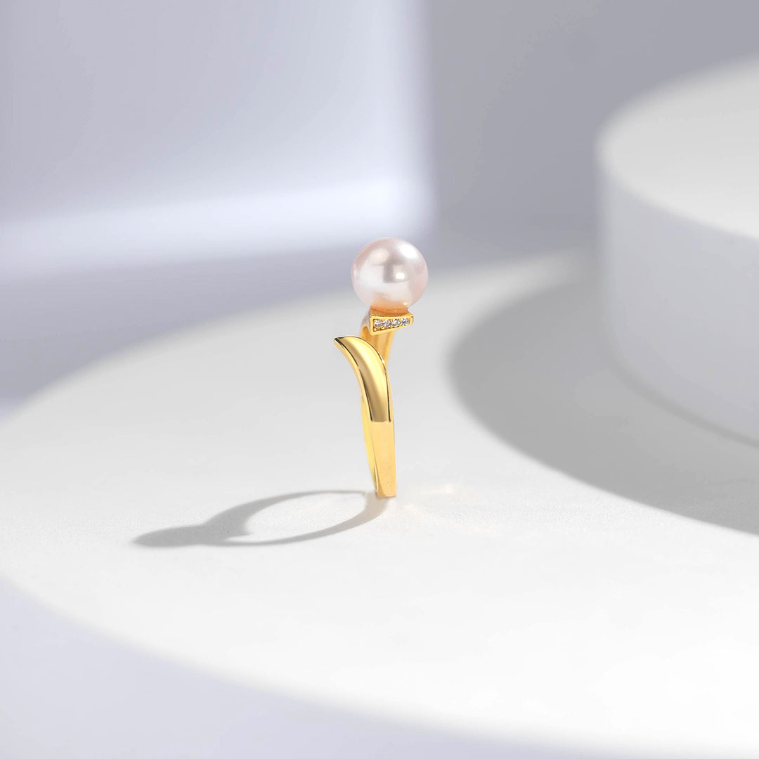 New Yorker Freshwater Pearl Ring WR00199 - PEARLY LUSTRE