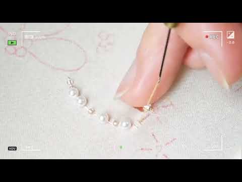 Passion for Life French Embroidery Freshwater Pearl Hairwear HW00012