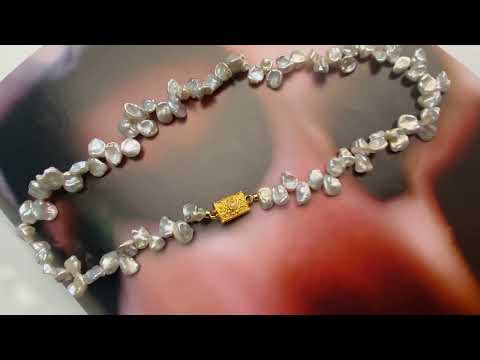 Collier de perles Keshi blanc élégant WN00506