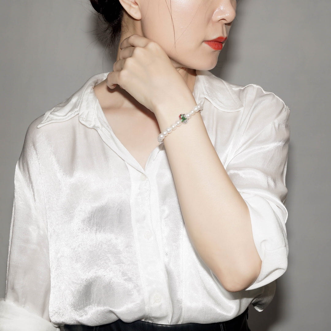 Merlion Freshwater Pearl Bracelet WB00083 | New Yorker - PEARLY LUSTRE