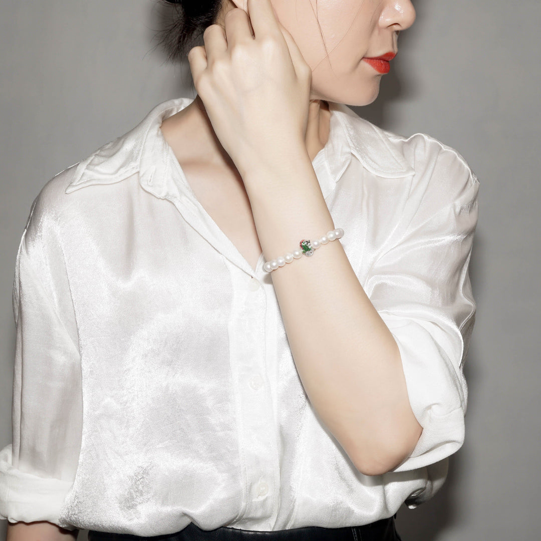 Merlion Freshwater Pearl Bracelet WB00083 | New Yorker - PEARLY LUSTRE
