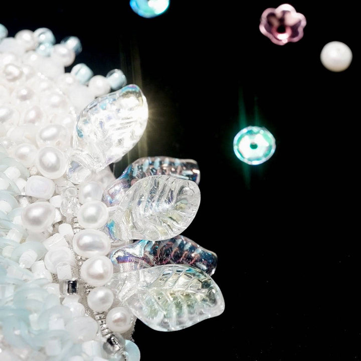 Passion for Life French Embroidery Freshwater Pearl Brooch WC00012 - PEARLY LUSTRE