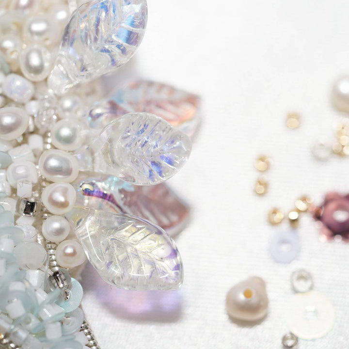 Passion for Life French Embroidery Freshwater Pearl Brooch WC00012 - PEARLY LUSTRE