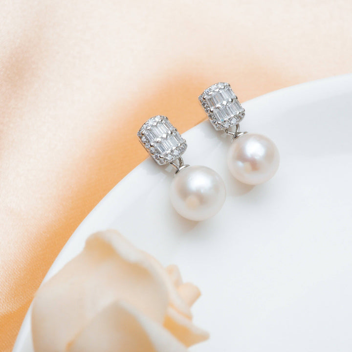Elegant Freshwater Pearl Earrings WE00066 - PEARLY LUSTRE
