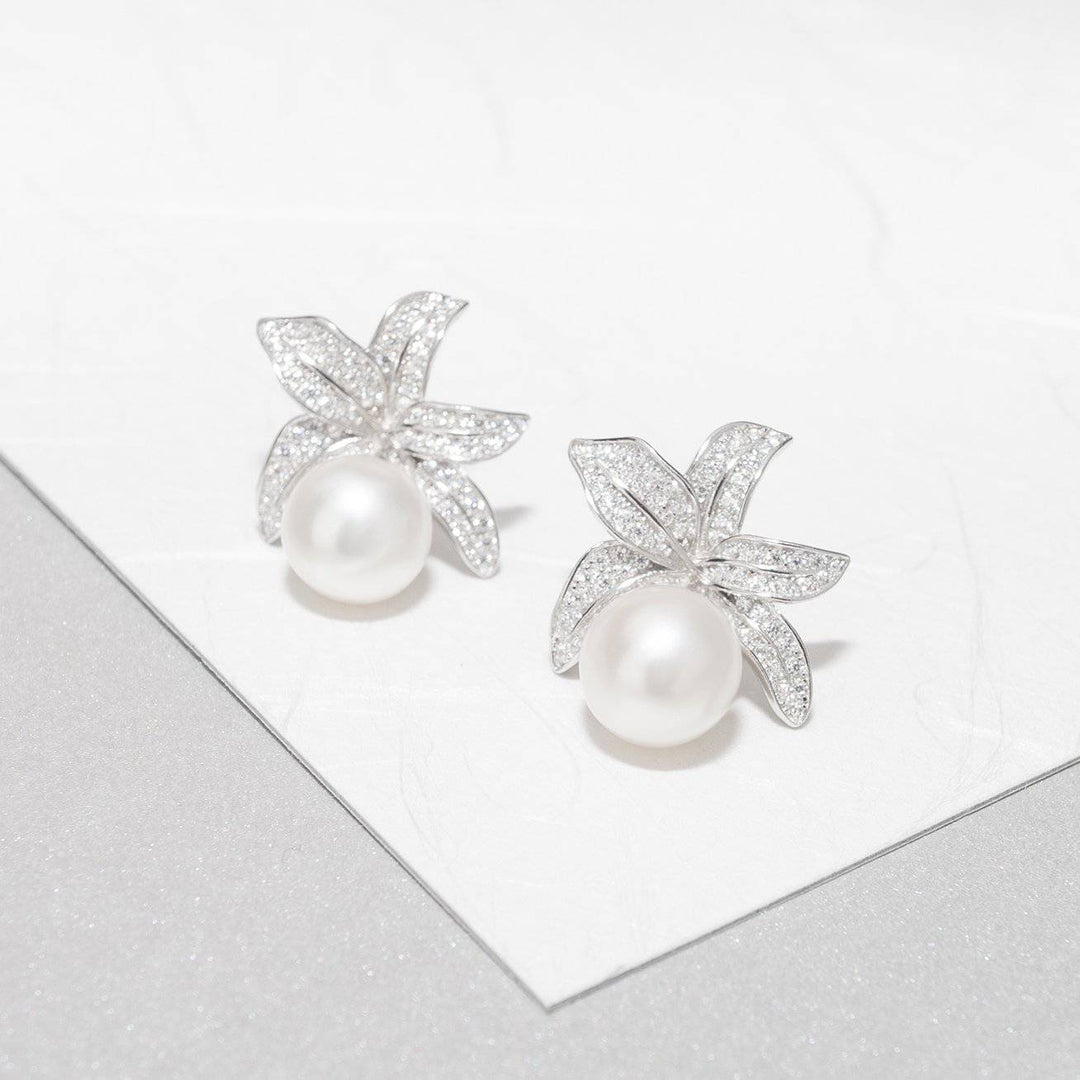 Elegant Freshwater Pearl Earrings WE00178 | GARDENS - PEARLY LUSTRE