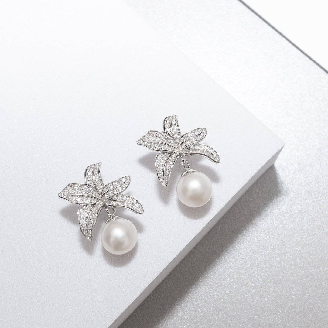 Elegant Freshwater Pearl Earrings WE00178 | GARDENS - PEARLY LUSTRE