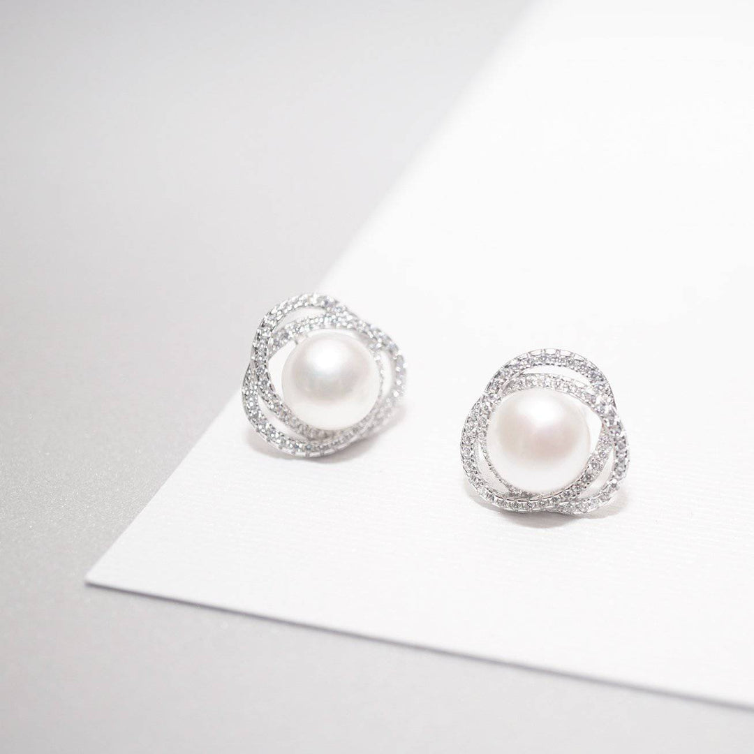 Elegant Freshwater Pearl Earrings WE00183 - PEARLY LUSTRE