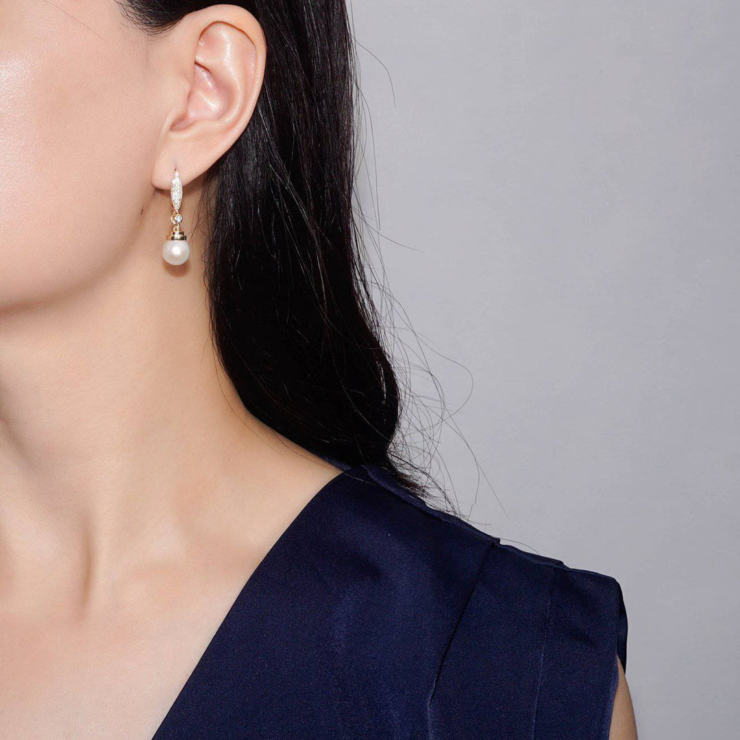 Elegant Freshwater Pearl Earrings WE00194 - PEARLY LUSTRE