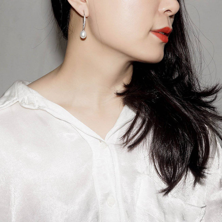 Elegant Freshwater Pearl Earrings WE00195 - PEARLY LUSTRE