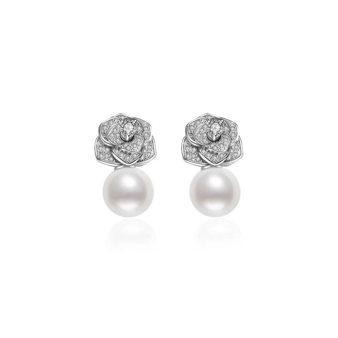 Elegant Freshwater Pearl Earrings WE00198 | GARDENS - PEARLY LUSTRE