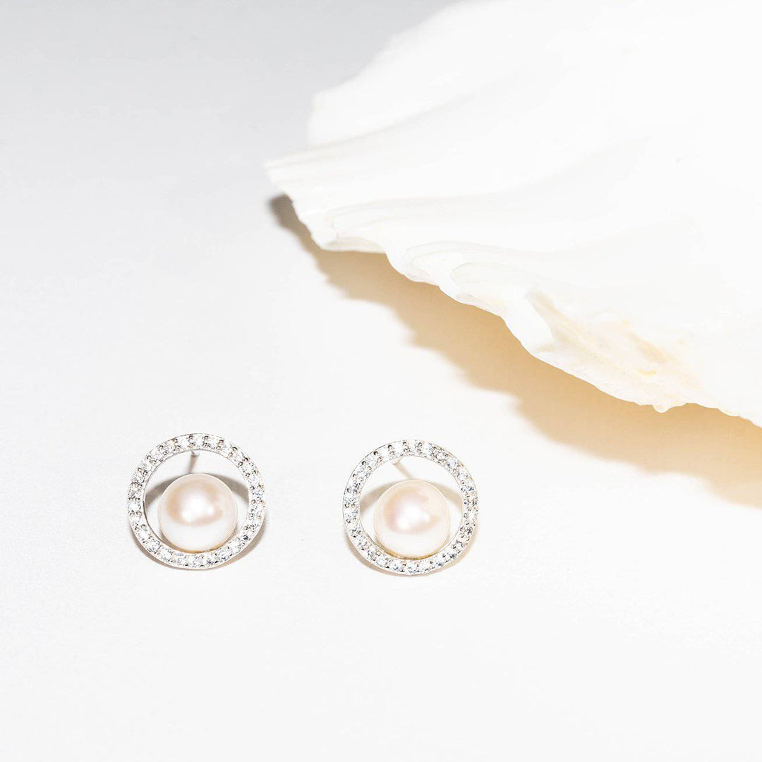 Elegant Freshwater Pearl Earrings WE00237 - PEARLY LUSTRE