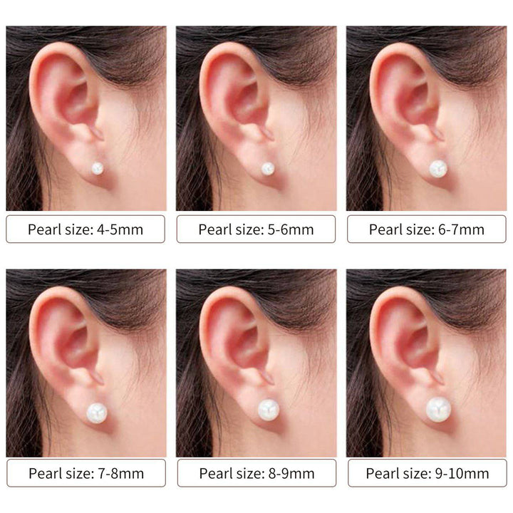 Top Grade Freshwater Semi Round Pearl Stud Earrings WE00239 - PEARLY LUSTRE