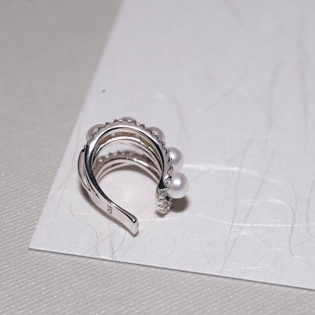 New Yorker Freshwater Pearl Earring Cuff WE00219 - PEARLY LUSTRE