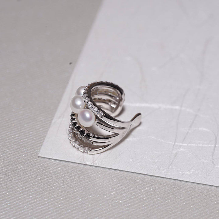 New Yorker Freshwater Pearl Earring Cuff WE00219 - PEARLY LUSTRE