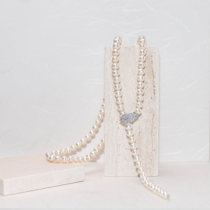 Elegant Freshwater Pearl Necklace WN00196 - PEARLY LUSTRE