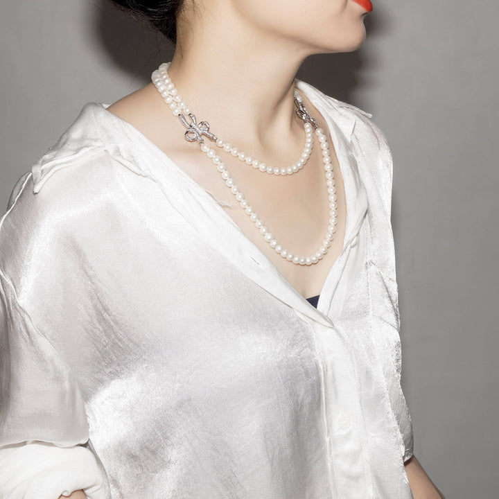 Princess Length 2-layer Freshwater Pearl Necklace WN00227 - PEARLY LUSTRE
