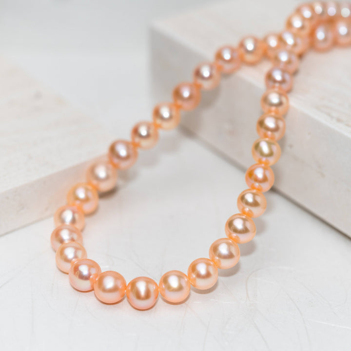 Elegant Pink Freshwater Pearl Necklace WN00195 - PEARLY LUSTRE