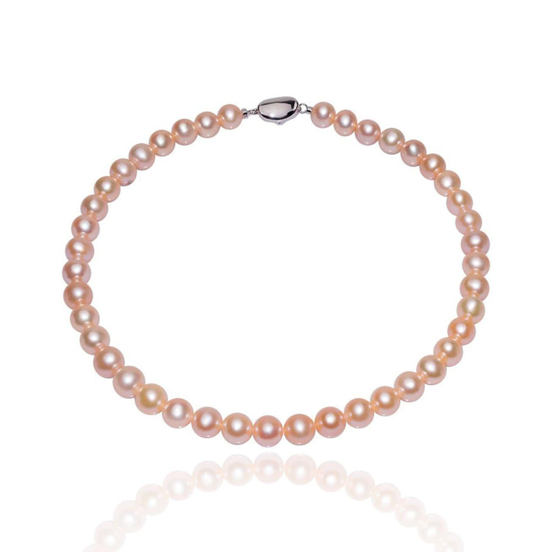Elegant Pink Freshwater Pearl Necklace WN00195 - PEARLY LUSTRE