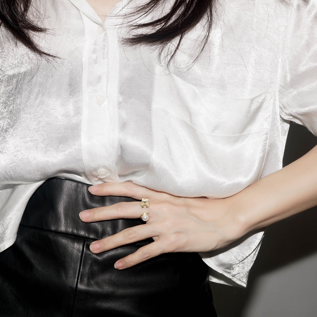 New Yorker Freshwater Pearl Ring WR00107 - PEARLY LUSTRE