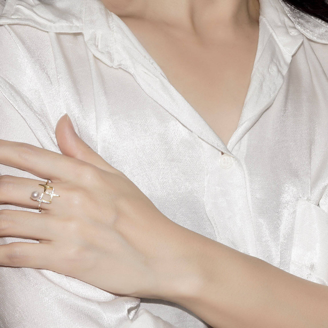 New Yorker Freshwater Pearl Ring WR00108 - PEARLY LUSTRE