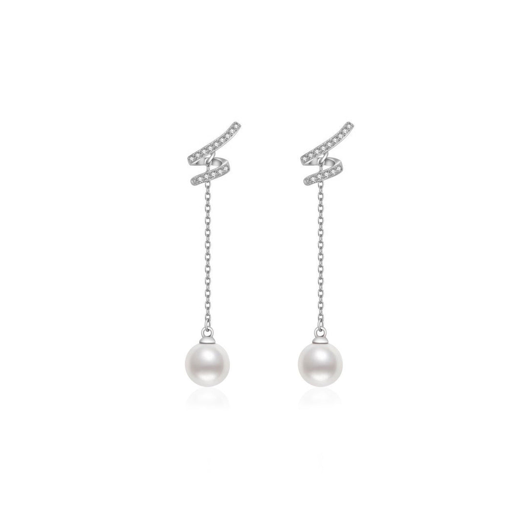 Elegant Freshwater Pearl Earrings WE00141 | S Collection - PEARLY LUSTRE