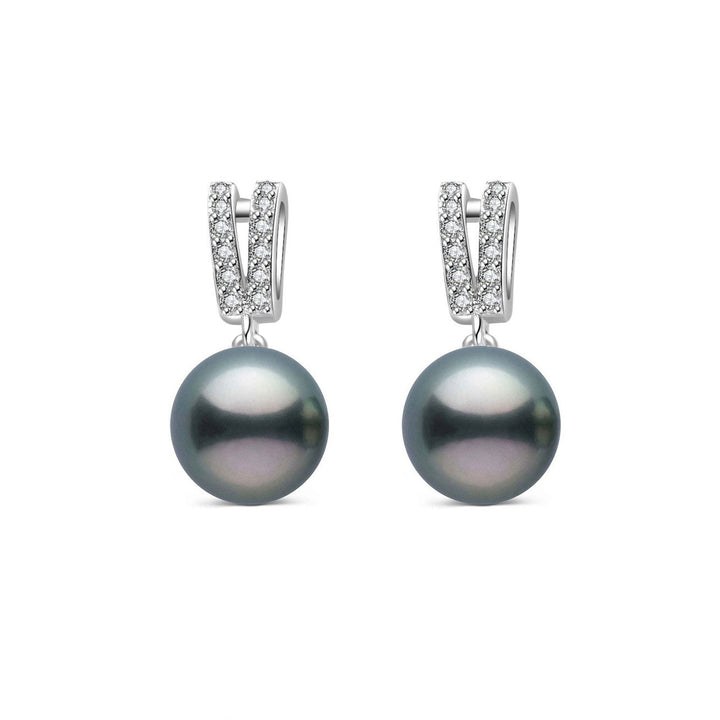 Elegant Saltwater Tahitian Pearl Earrings WE00182 - PEARLY LUSTRE