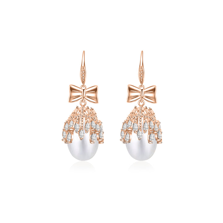 Elegant Freshwater Pearl Earrings WE00235 - PEARLY LUSTRE