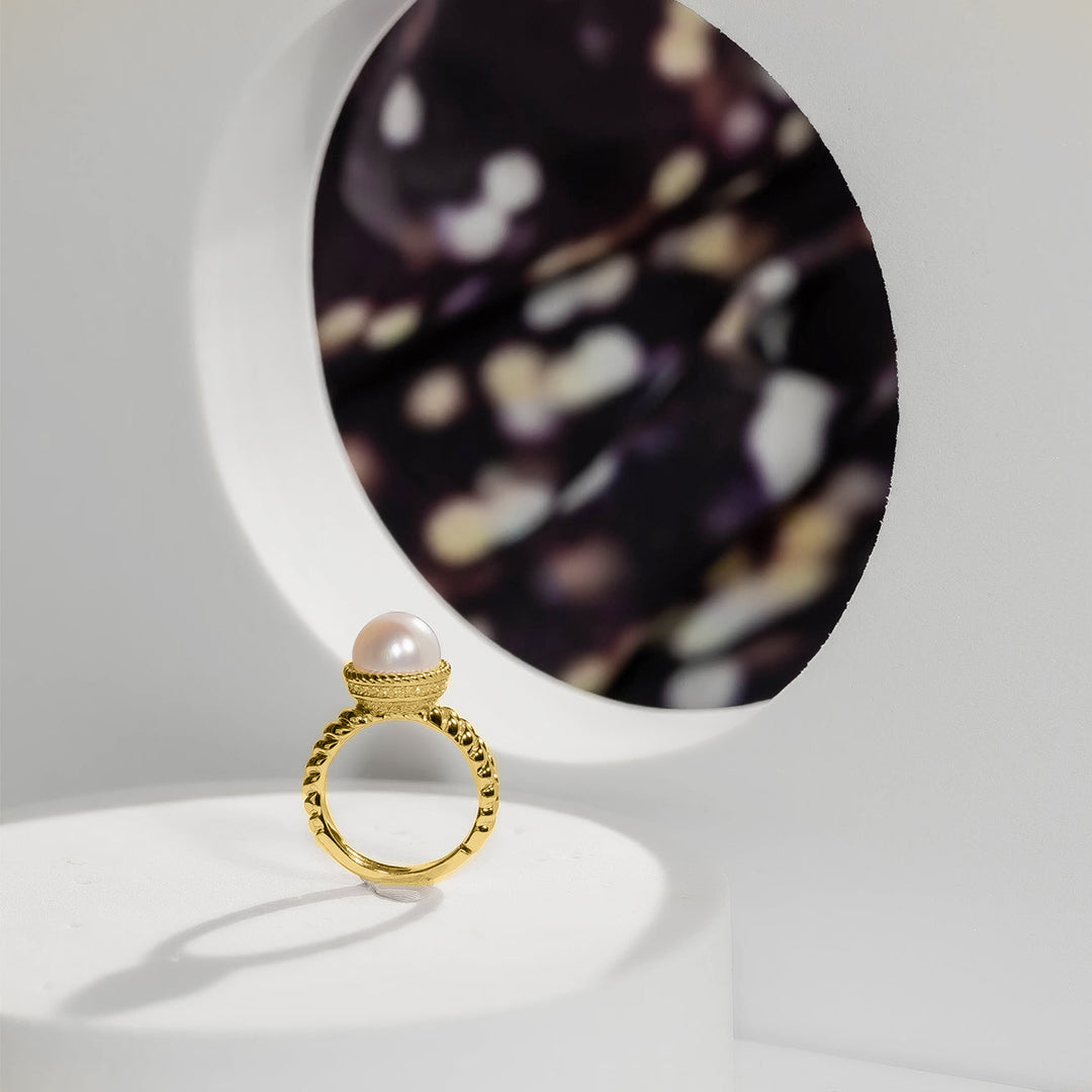 Asian Civilisations Museum Freshwater Pearl Ring WR00095 | New Yorker Collection - PEARLY LUSTRE