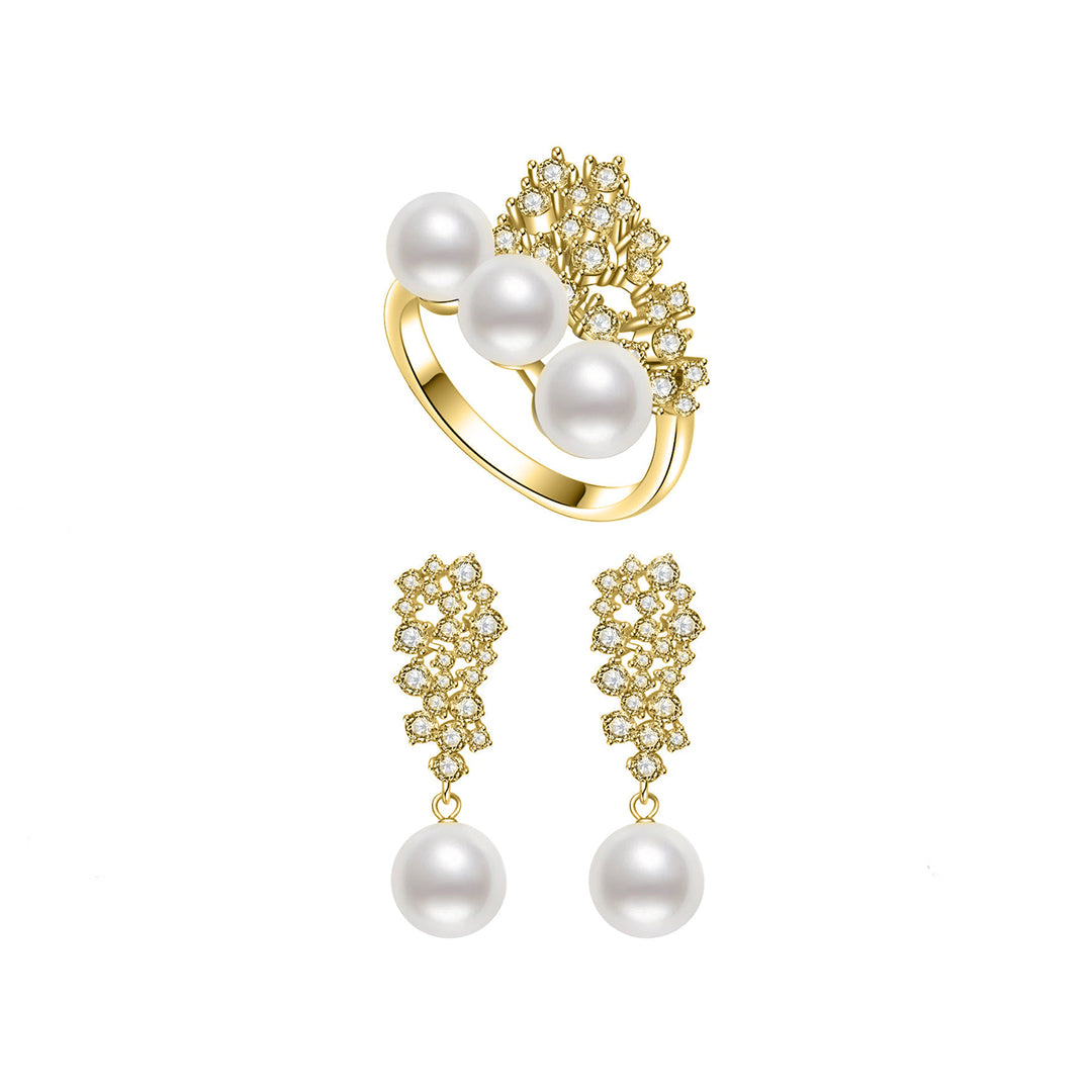 New Yorker Freshwater Pearl Set WS00060 | Wedding Series - PEARLY LUSTRE