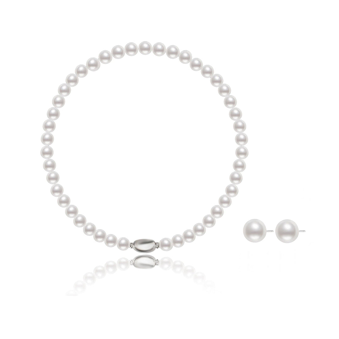 Elegant 18K Solid Gold Edison Pearl Set KS00003 - PEARLY LUSTRE