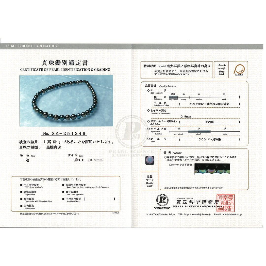 18k Emas Tulen Aurora PEACOCK Rantai Mutiara Tahiti KN00100
