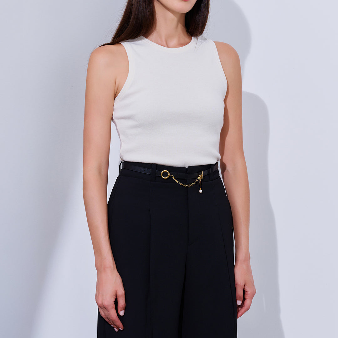 Lustre Line Pearl Belt buckle & Reversible leather strap BT00003 - PEARLY LUSTRE
