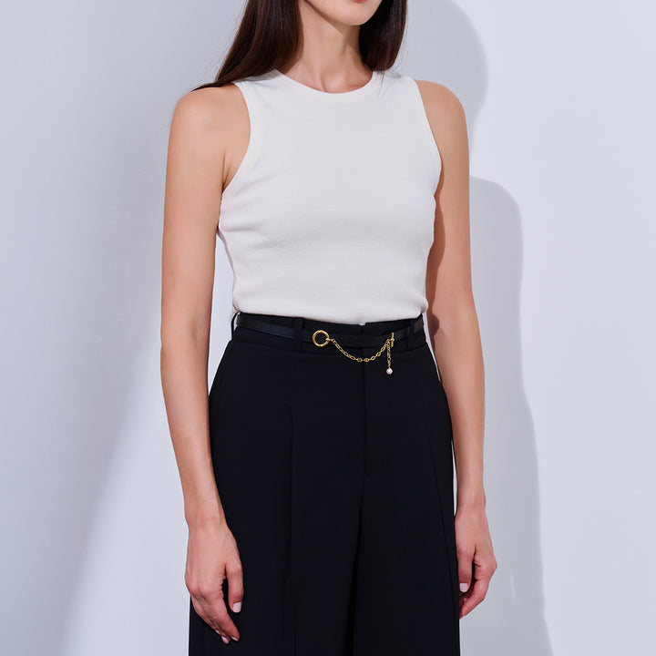 Lustre Line Pearl Belt buckle & Reversible leather strap BT00003 - PEARLY LUSTRE