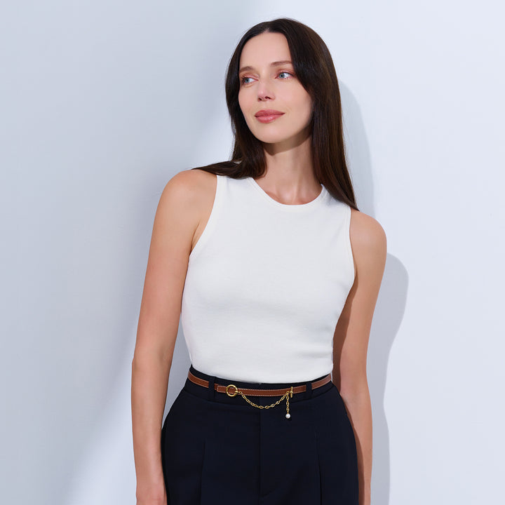 Lustre Line Pearl Belt buckle & Reversible leather strap BT00003 - PEARLY LUSTRE