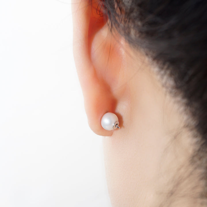 Elegant Freshwater Semi Round Pearl Earrings WE00017