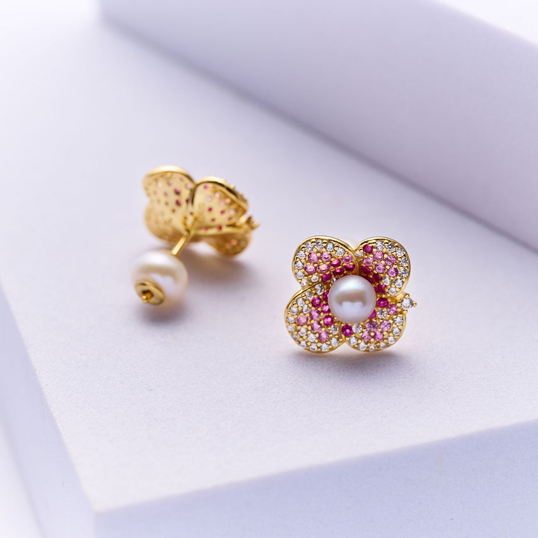 Top Grade Freshwater Pearl Earrings WE00940 | BLOOM - PEARLY LUSTRE