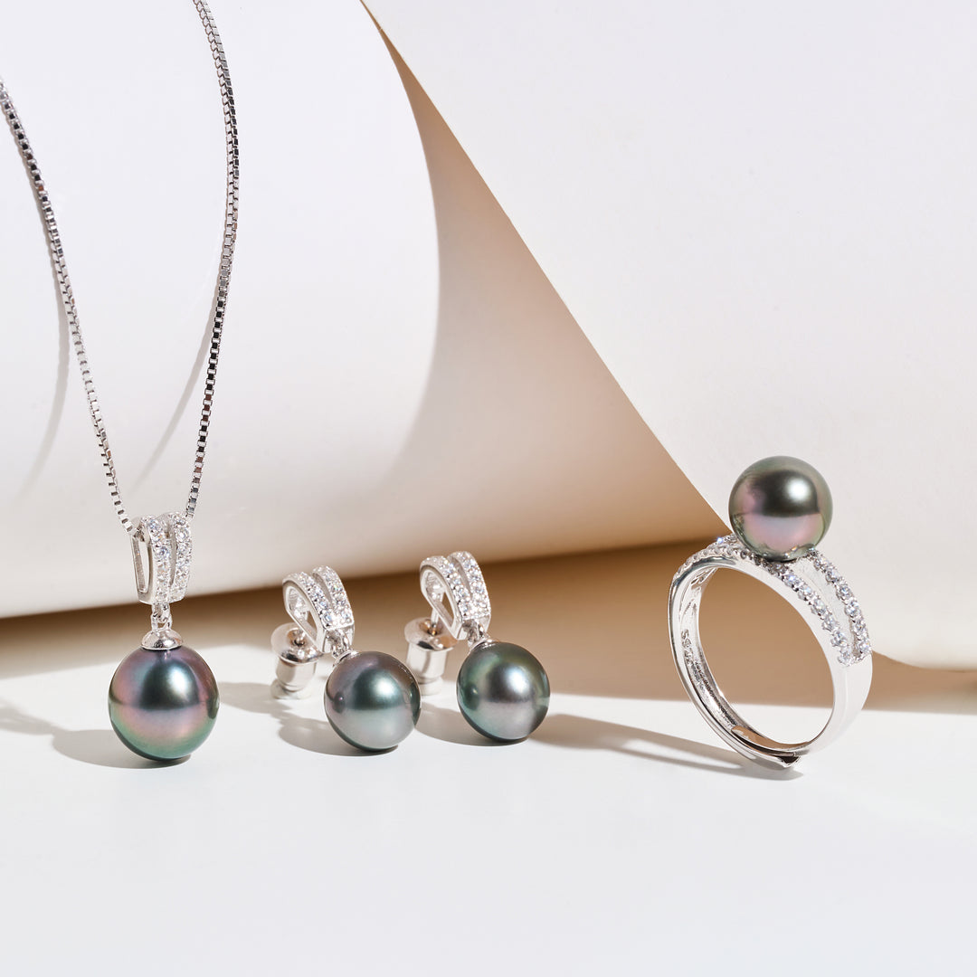 Elegant Saltwater Tahitian Pearl Earrings WE00182