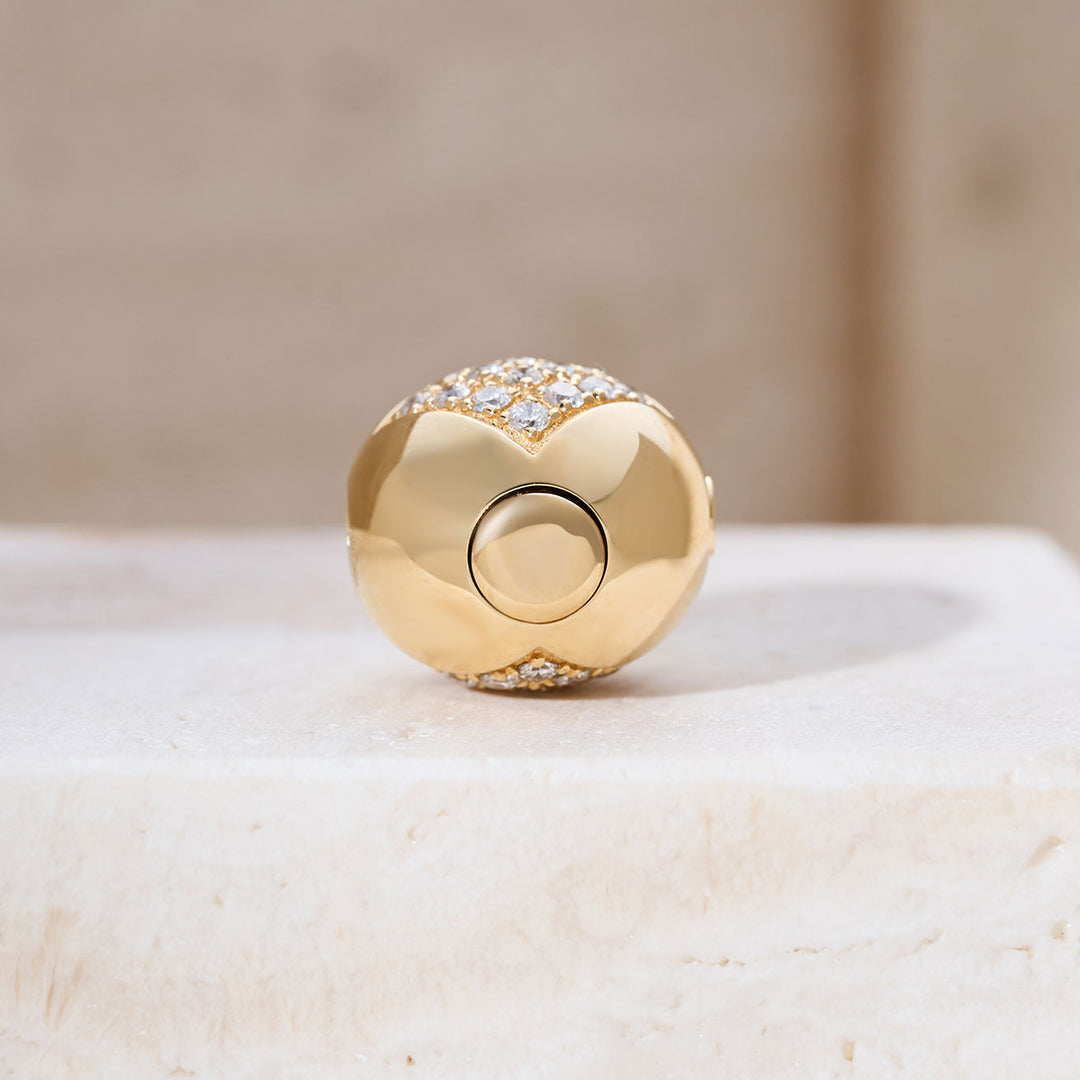 Fermoirs 12mm à lustre nacré en or massif 18 carats KA00171
