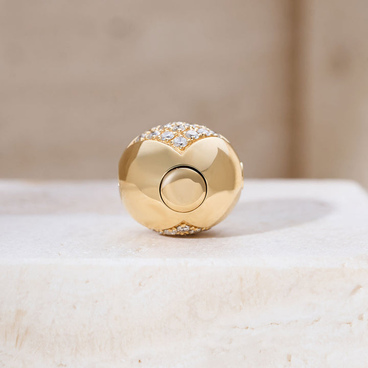 Fermoirs 12mm à lustre nacré en or massif 18 carats KA00171