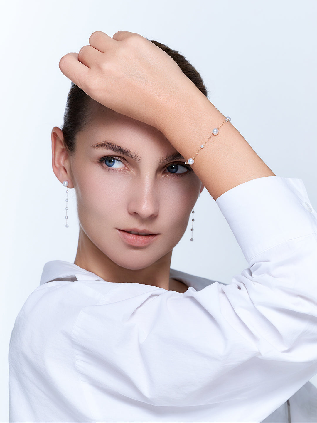 Top Qualität 18K Massivgold Akoya-Perlenarmband KB00011