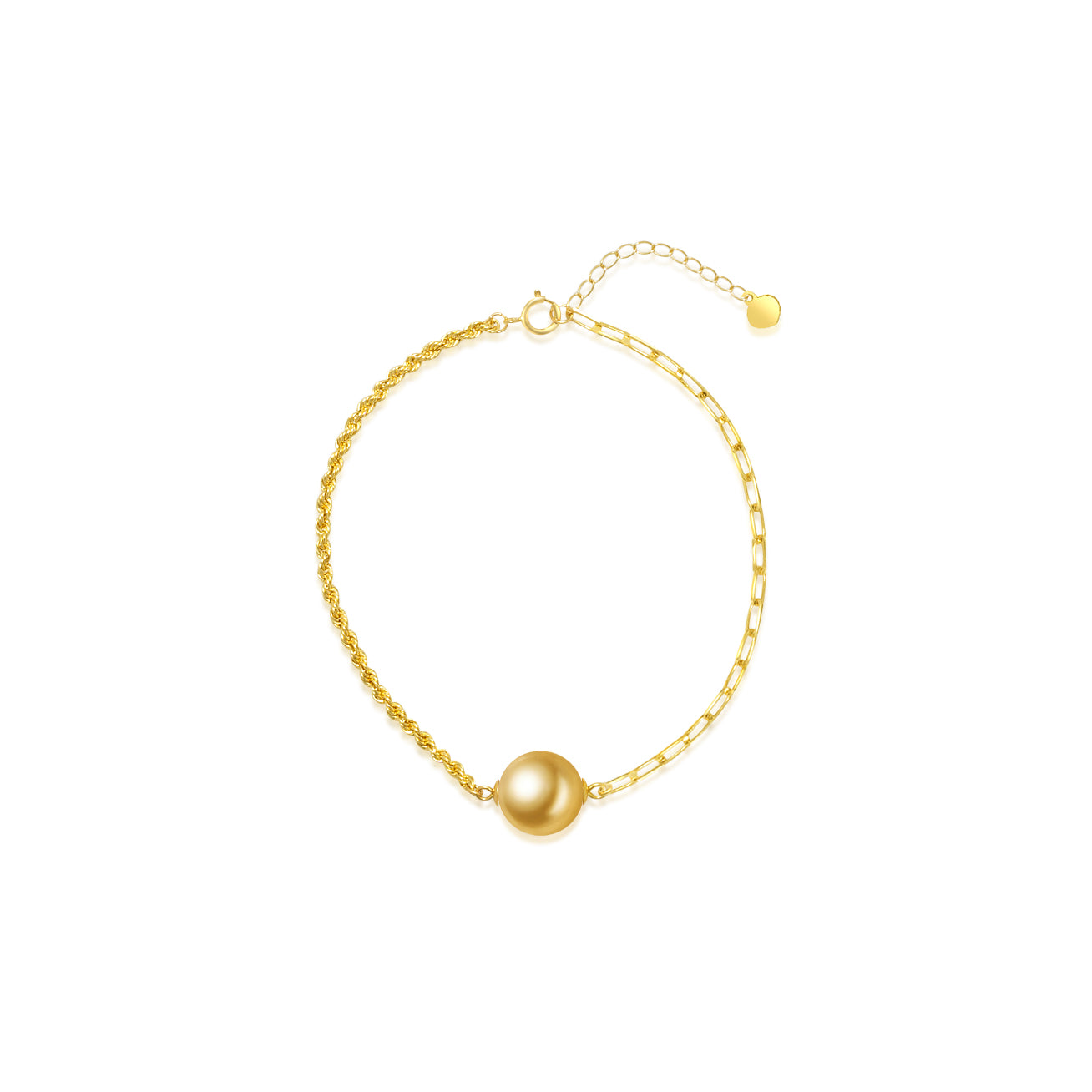 18K Solid Gold Golden South Sea Pearl Bracelet KB00021 - PEARLY LUSTRE
