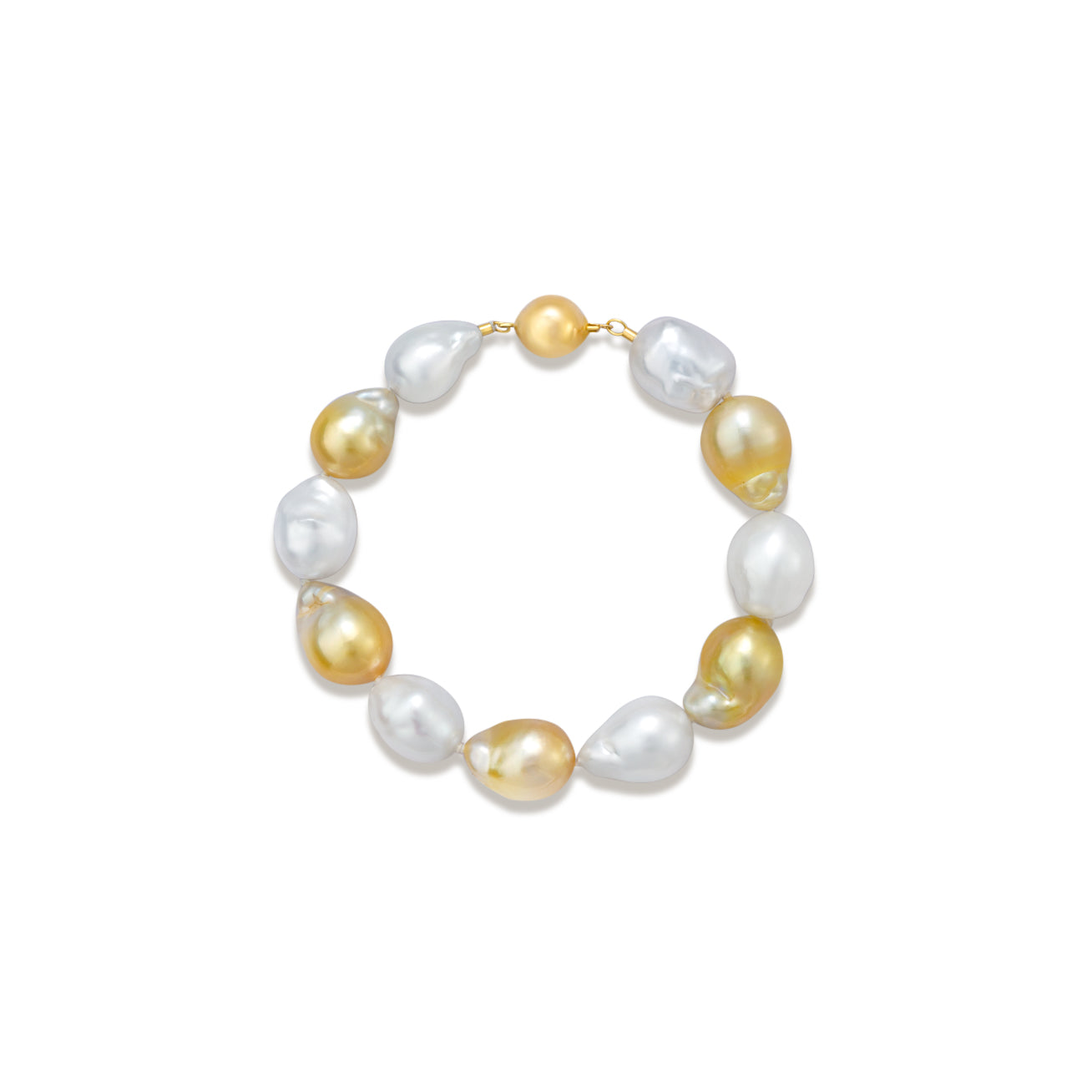 18k Gold Baroque South Sea Pearl Bracelet KB00027 - PEARLY LUSTRE
