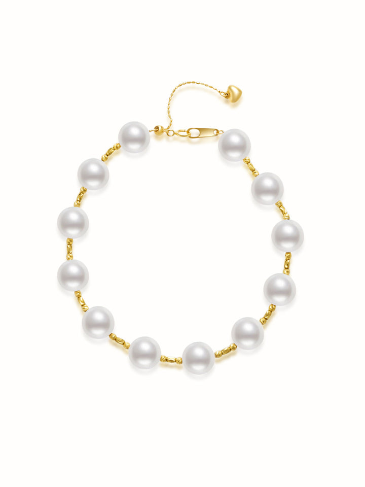 Top-Glanz 18K Massivgold Akoya Perlenarmband KB00031