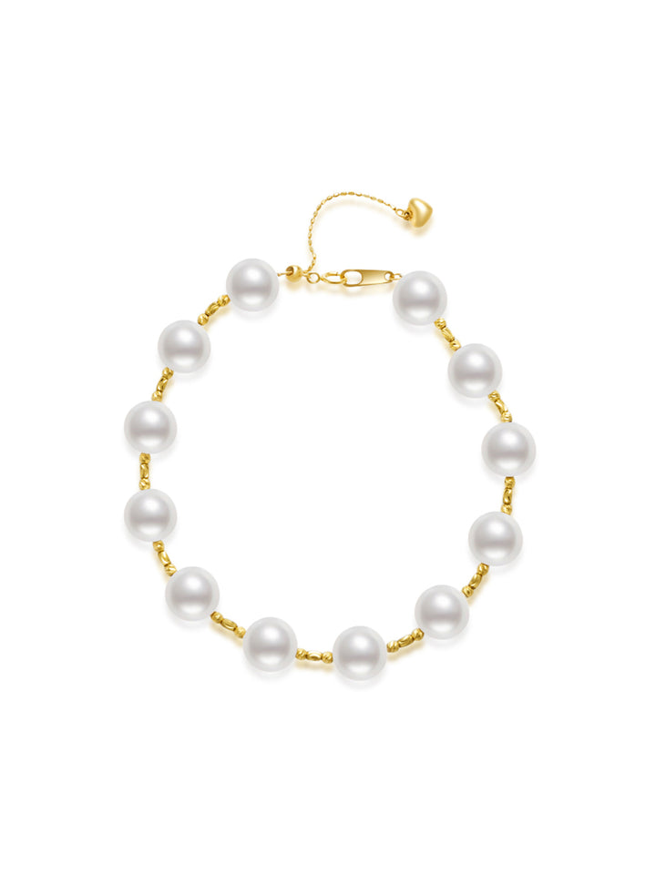 Pulsera de perlas Akoya de oro macizo de 18 quilates KB00031