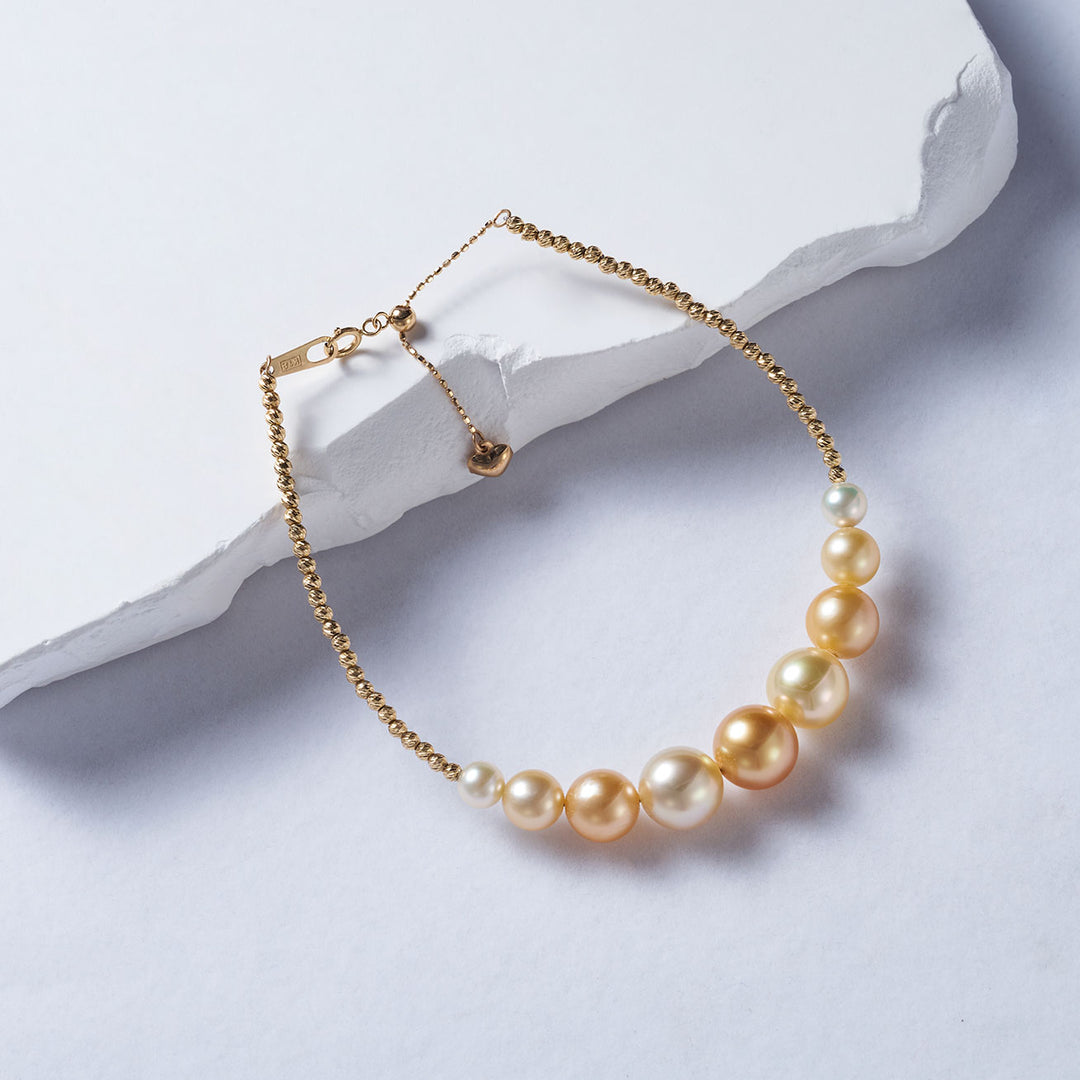 18K Solid Gold South Sea Pearl Bracelet KB00036 - PEARLY LUSTRE