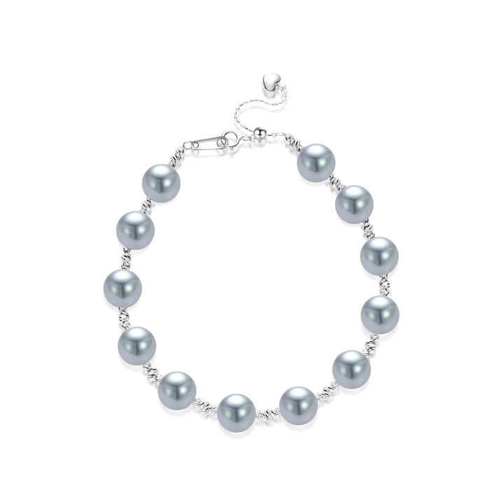 Bracelet en perles Akoya bleues en or massif 18 carats et argent KB00037